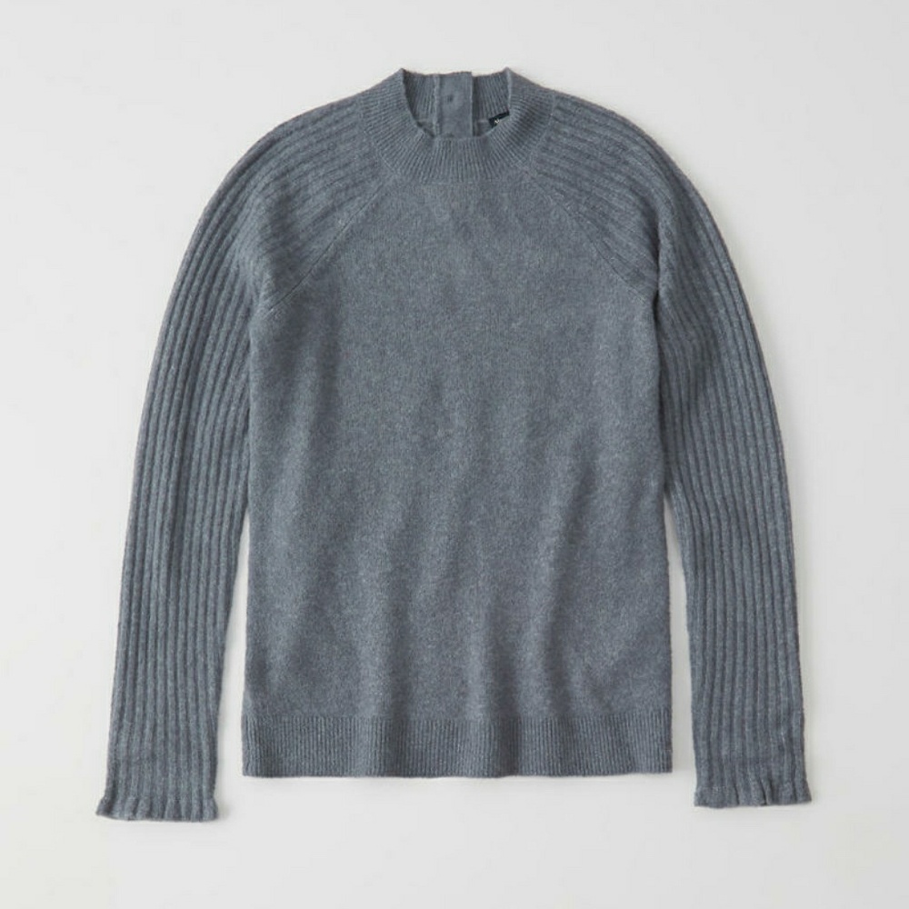 Abercrombie Gray Button Back Sweater - image 2